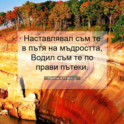 Picture 07 - Притчи 4:11 BULG - Наставлявал съм те в пътя - Bible Verse Picture