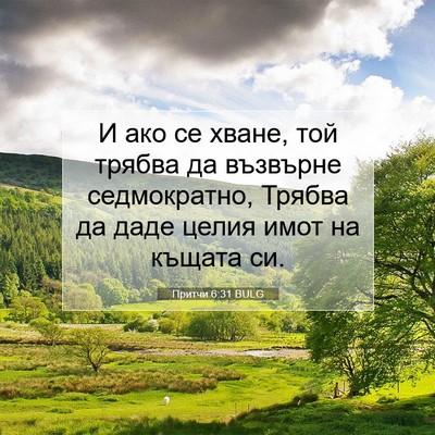 Picture 07 - Притчи 6:31 BULG - И ако се хване, той трябва - Bible Verse Picture