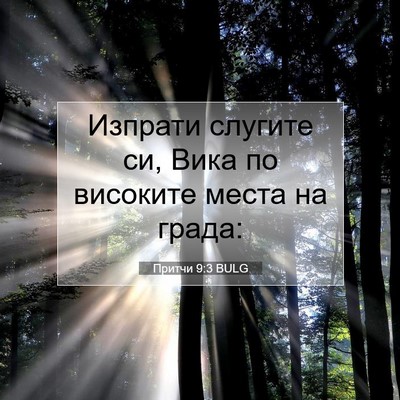 Picture 07 - Притчи 9:3 BULG - Изпрати слугите си, Вика по - Bible Verse Picture