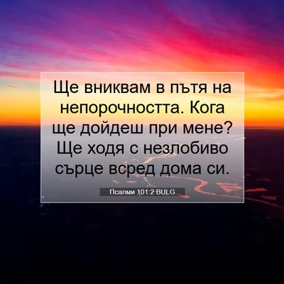 Picture 07 - Псалми 101:2 BULG - Ще вниквам в пътя на - Bible Verse Picture