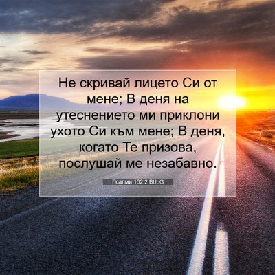 Picture 07 - Псалми 102:2 BULG - Не скривай лицето Си от - Bible Verse Picture