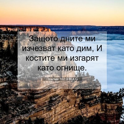 Picture 07 - Псалми 102:3 BULG - Защото дните ми изчезват - Bible Verse Picture