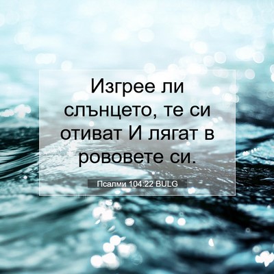 Picture 07 - Псалми 104:22 BULG - Изгрее ли слънцето, те си - Bible Verse Picture