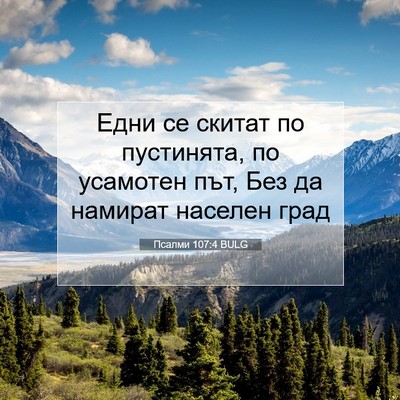 Picture 07 - Псалми 107:4 BULG - Едни се скитат по - Bible Verse Picture