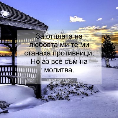 Picture 07 - Псалми 109:4 BULG - За отплата на любовта ми те - Bible Verse Picture