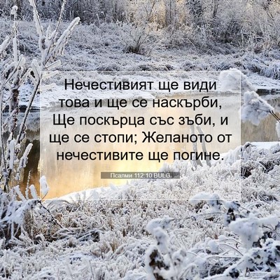 Picture 07 - Псалми 112:10 BULG - Нечестивият ще види това и - Bible Verse Picture