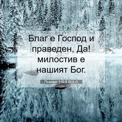 Picture 07 - Псалми 116:5 BULG - Благ е Господ и праведен, - Bible Verse Picture