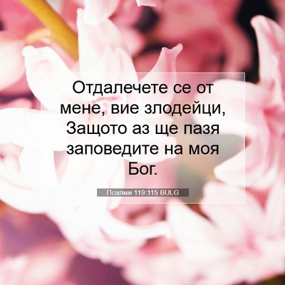 Picture 07 - Псалми 119:115 BULG - Отдалечете се от мене, вие - Bible Verse Picture
