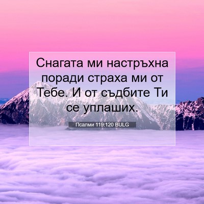 Picture 07 - Псалми 119:120 BULG - Снагата ми настръхна - Bible Verse Picture
