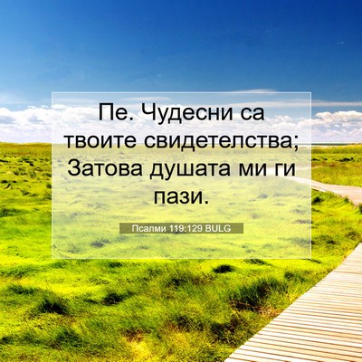Picture 07 - Псалми 119:129 BULG - Пе. Чудесни са твоите - Bible Verse Picture