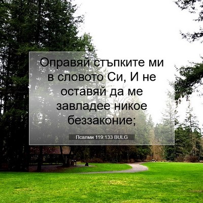 Picture 07 - Псалми 119:133 BULG - Оправяй стъпките ми в - Bible Verse Picture