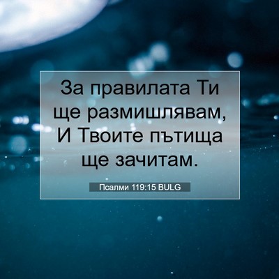 Picture 07 - Псалми 119:15 BULG - За правилата Ти ще - Bible Verse Picture