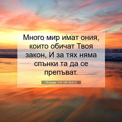 Picture 07 - Псалми 119:165 BULG - Много мир имат ония, които - Bible Verse Picture