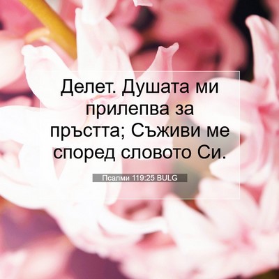 Picture 07 - Псалми 119:25 BULG - Делет. Душата ми прилепва - Bible Verse Picture