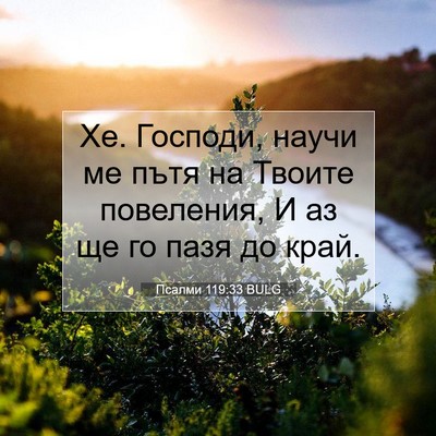 Picture 07 - Псалми 119:33 BULG - Хе. Господи, научи ме пътя - Bible Verse Picture