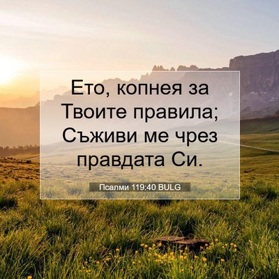 Picture 07 - Псалми 119:40 BULG - Ето, копнея за Твоите - Bible Verse Picture