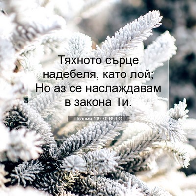 Picture 07 - Псалми 119:70 BULG - Тяхното сърце надебеля, - Bible Verse Picture