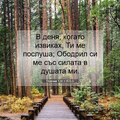 Picture 07 - Псалми 138:3 BULG - В деня, когато извиках, Ти - Bible Verse Picture