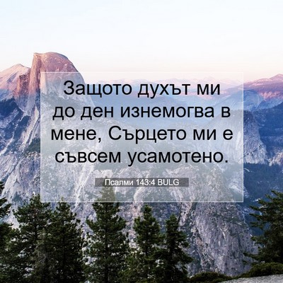 Picture 07 - Псалми 143:4 BULG - Защото духът ми до ден - Bible Verse Picture