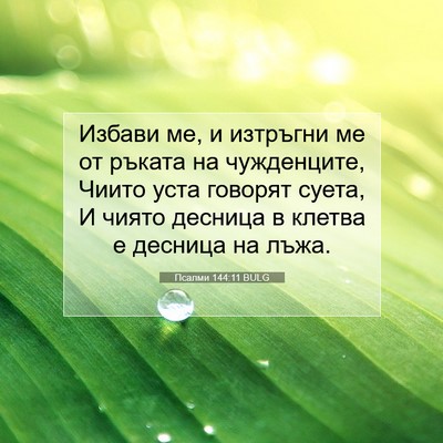 Picture 07 - Псалми 144:11 BULG - Избави ме, и изтръгни ме от - Bible Verse Picture