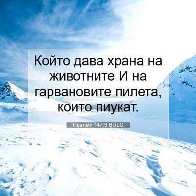 Picture 07 - Псалми 147:9 BULG - Който дава храна на - Bible Verse Picture