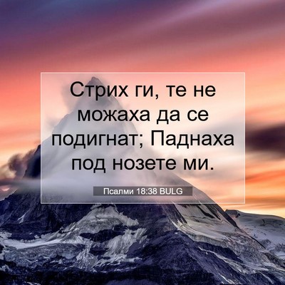 Picture 07 - Псалми 18:38 BULG - Стрих ги, те не можаха да се - Bible Verse Picture