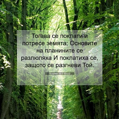 Picture 07 - Псалми 18:7 BULG - Тогава се поклати и - Bible Verse Picture