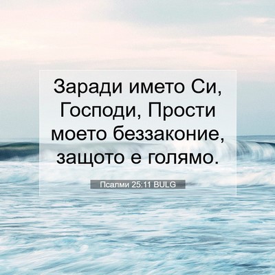 Picture 07 - Псалми 25:11 BULG - Заради името Си, Господи, - Bible Verse Picture