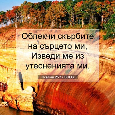 Picture 07 - Псалми 25:17 BULG - Облекчи скърбите на - Bible Verse Picture