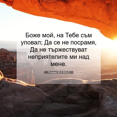 Picture 07 - Псалми 25:2 BULG - Боже мой, на Тебе съм - Bible Verse Picture