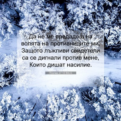 Picture 07 - Псалми 27:12 BULG - Да не ме предадеш на волята - Bible Verse Picture