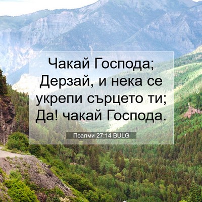 Picture 07 - Псалми 27:14 BULG - Чакай Господа; Дерзай, и - Bible Verse Picture