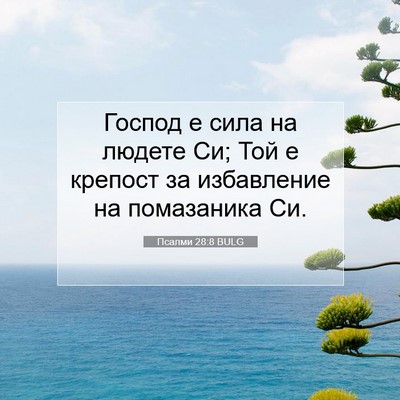 Picture 07 - Псалми 28:8 BULG - Господ е сила на людете Си; - Bible Verse Picture
