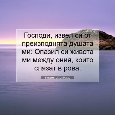 Picture 07 - Псалми 30:3 BULG - Господи, извел си от - Bible Verse Picture
