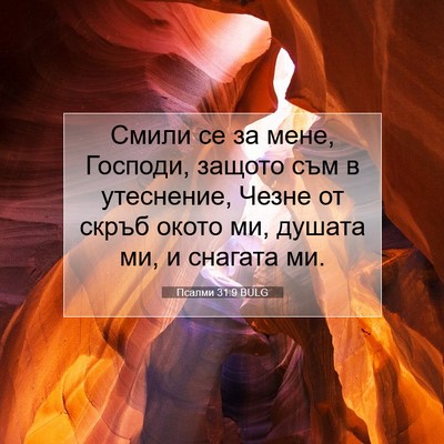 Picture 07 - Псалми 31:9 BULG - Смили се за мене, Господи, - Bible Verse Picture
