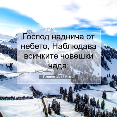 Picture 07 - Псалми 33:13 BULG - Господ наднича от небето, - Bible Verse Picture