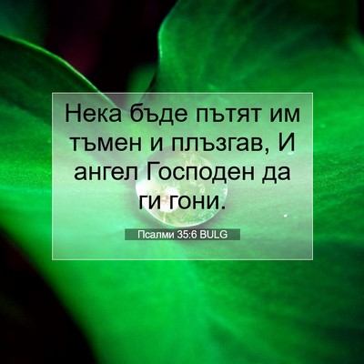 Picture 07 - Псалми 35:6 BULG - Нека бъде пътят им тъмен и - Bible Verse Picture