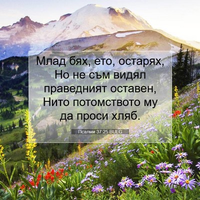 Picture 07 - Псалми 37:25 BULG - Млад бях, ето, остарях, Но - Bible Verse Picture