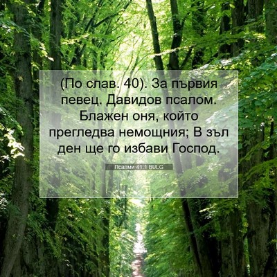Picture 07 - Псалми 41:1 BULG - (По слав. 40). За първия - Bible Verse Picture