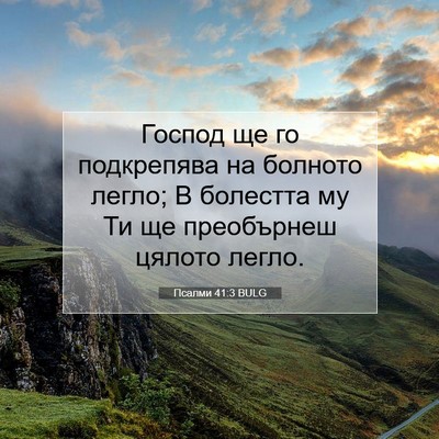 Picture 07 - Псалми 41:3 BULG - Господ ще го подкрепява на - Bible Verse Picture