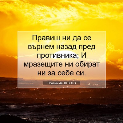 Picture 07 - Псалми 44:10 BULG - Правиш ни да се върнем - Bible Verse Picture