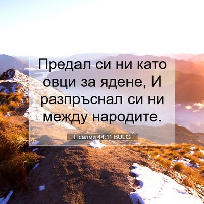 Picture 07 - Псалми 44:11 BULG - Предал си ни като овци за - Bible Verse Picture