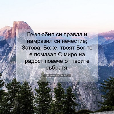 Picture 07 - Псалми 45:7 BULG - Възлюбил си правда и - Bible Verse Picture