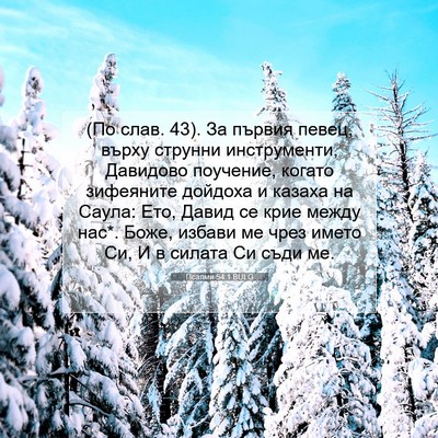 Picture 07 - Псалми 54:1 BULG - (По слав. 43). За първия - Bible Verse Picture