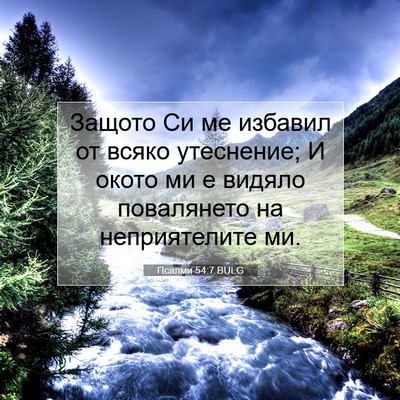 Picture 07 - Псалми 54:7 BULG - Защото Си ме избавил от - Bible Verse Picture