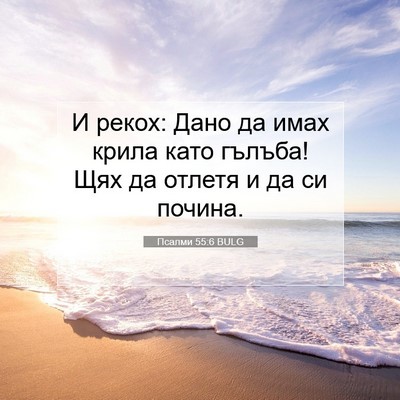 Picture 07 - Псалми 55:6 BULG - И рекох: Дано да имах крила - Bible Verse Picture
