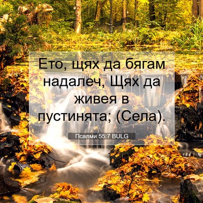 Picture 07 - Псалми 55:7 BULG - Ето, щях да бягам надалеч, - Bible Verse Picture