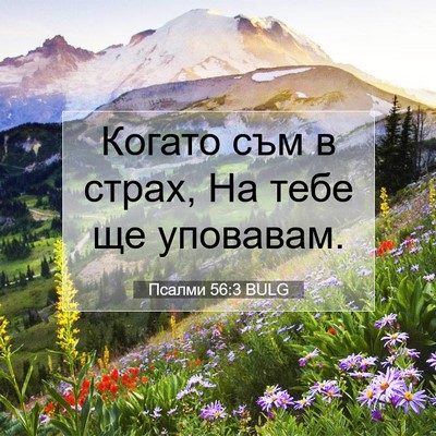 Picture 07 - Псалми 56:3 BULG - Когато съм в страх, На тебе - Bible Verse Picture