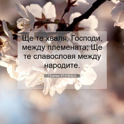 Picture 07 - Псалми 57:9 BULG - Ще те хваля, Господи, между - Bible Verse Picture