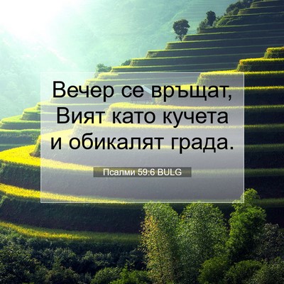 Picture 07 - Псалми 59:6 BULG - Вечер се връщат, Вият като - Bible Verse Picture